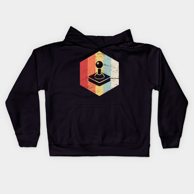 Vintage Arcade Joystick Icon Kids Hoodie by MeatMan